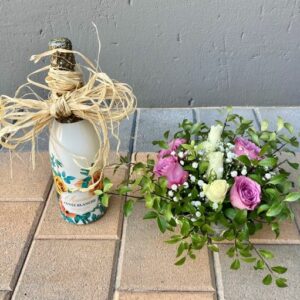 Detached champagne and purple flowers 2